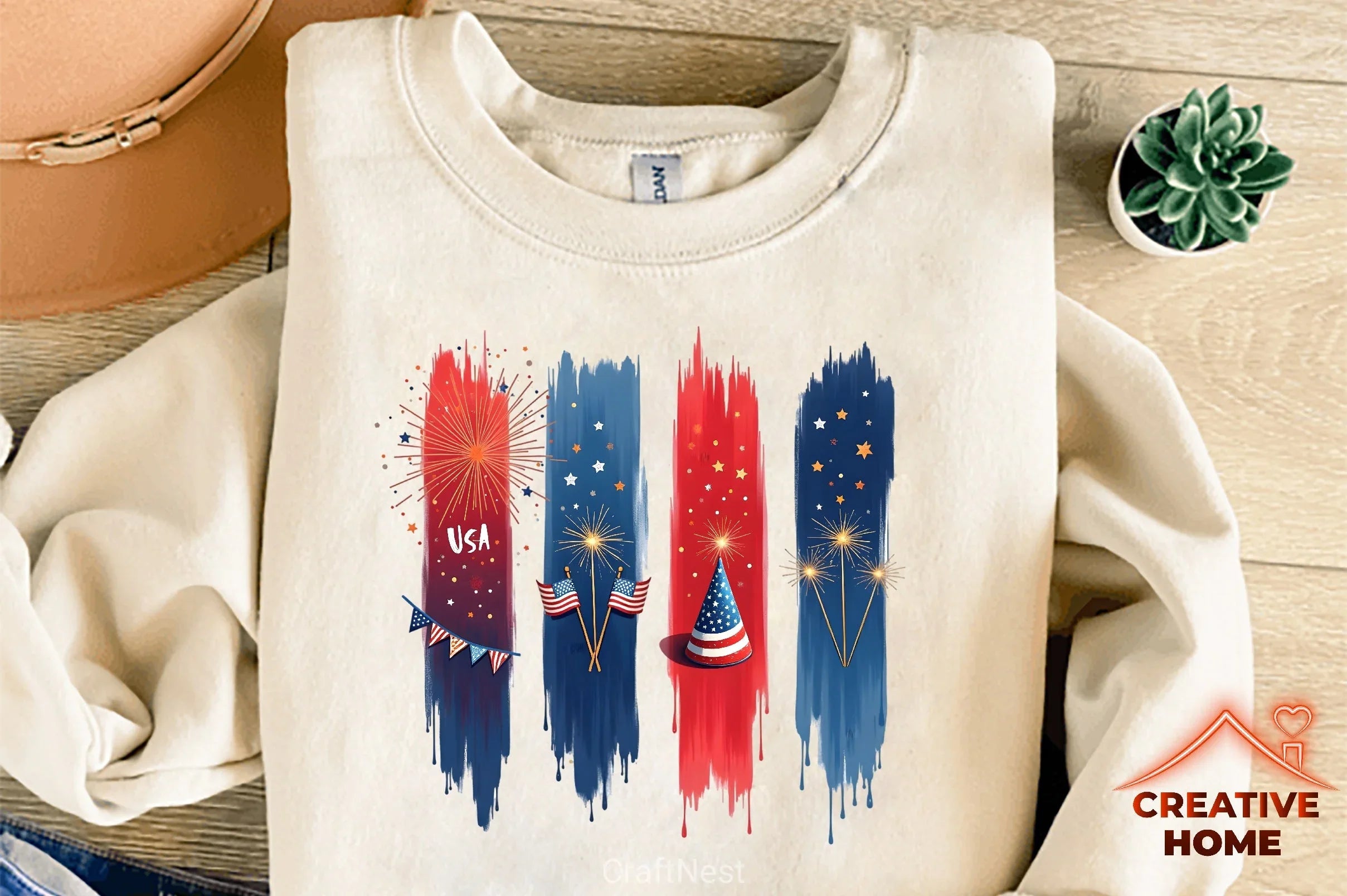 Patriotic Day Brushstrokes Clipart Bundle 1 - CraftNest - Digital Crafting and Art