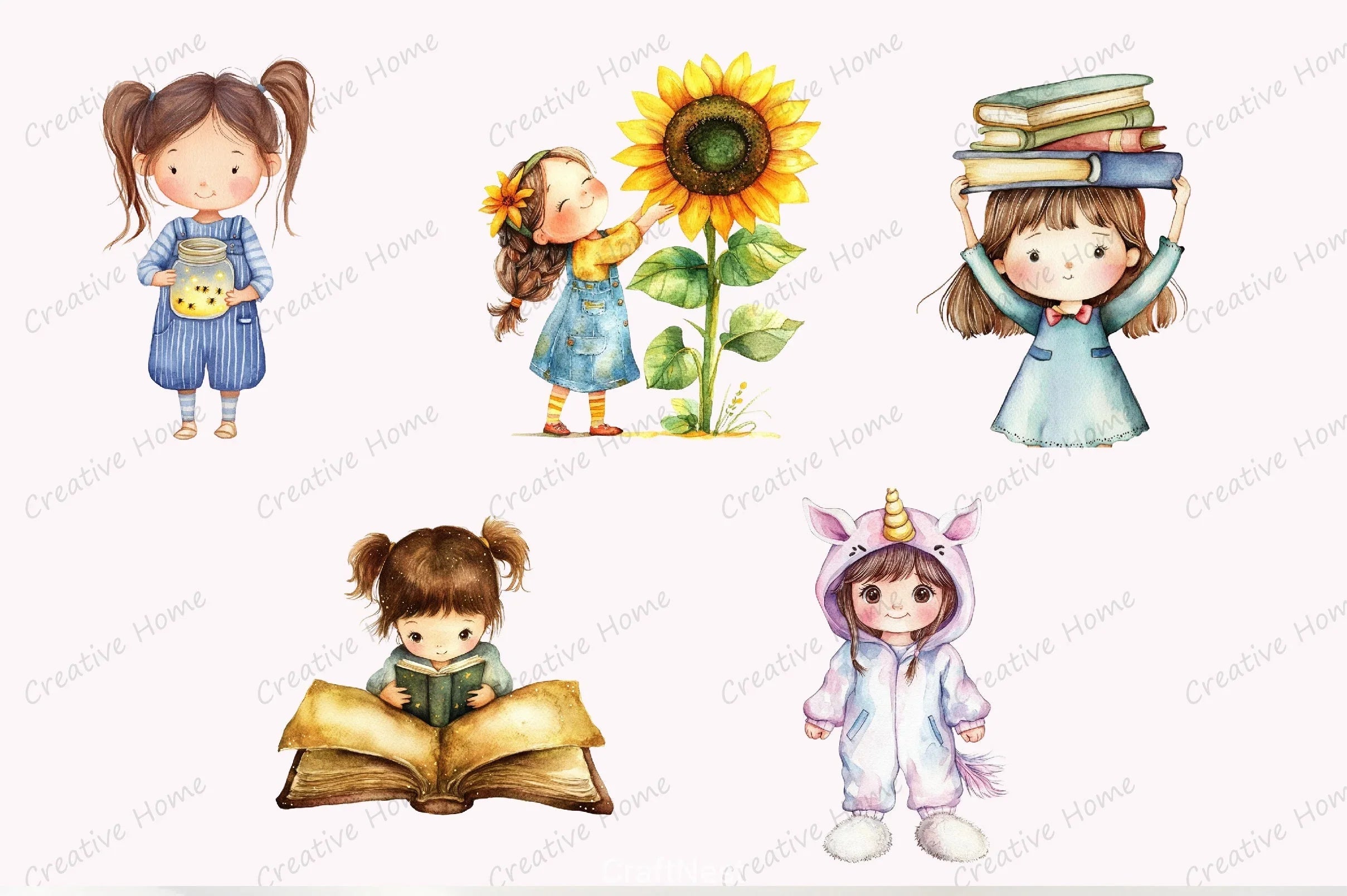 Quirky Girl Clipart Bundle - CraftNest - Digital Crafting and Art