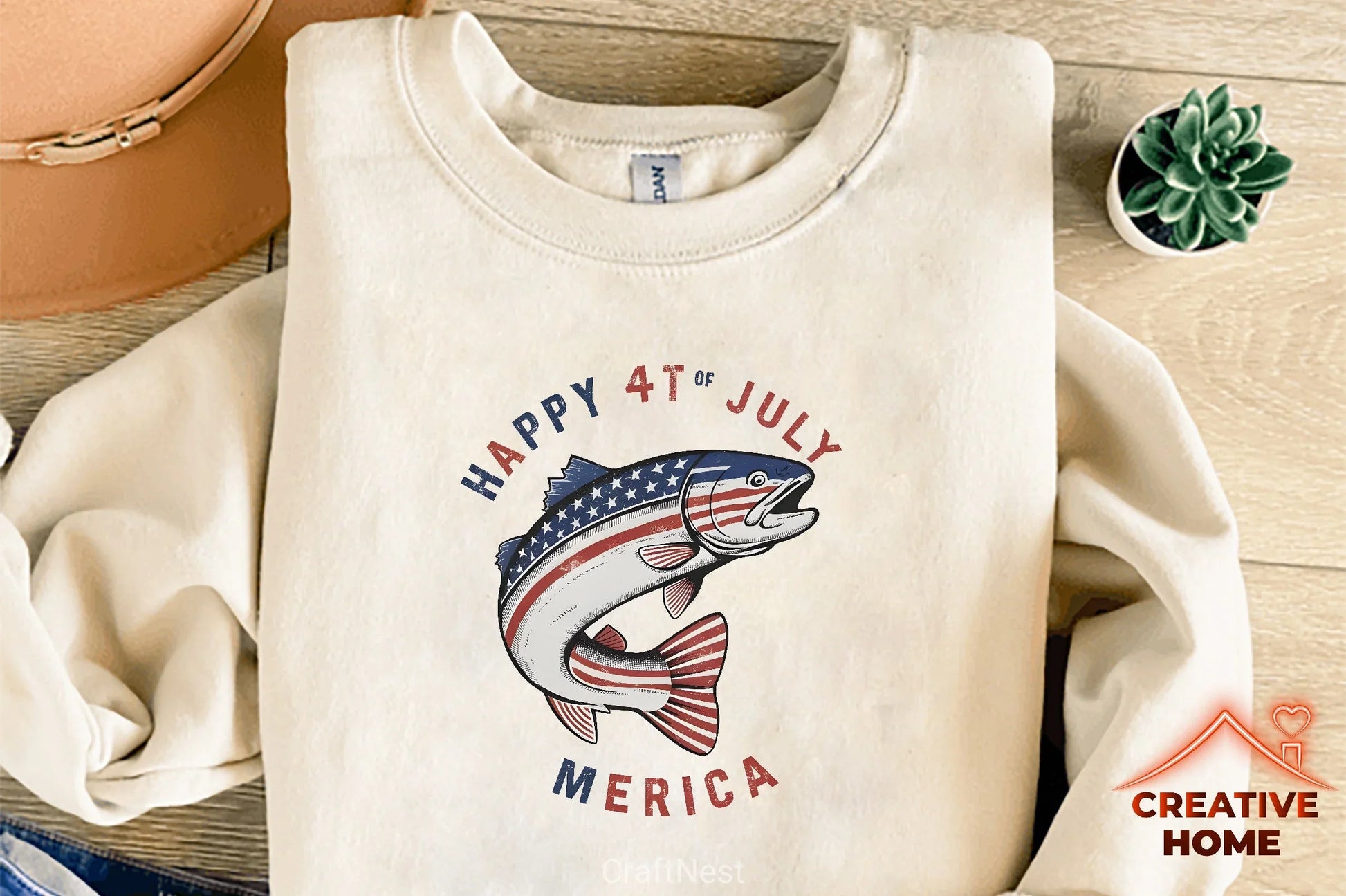 Patriotic Trout Logo Clipart Bundle - CraftNest - Digital Crafting and Art