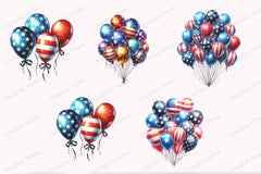 American 4th of July Party Balloons Clipart Bundle - CraftNest - Digital Crafting and Art