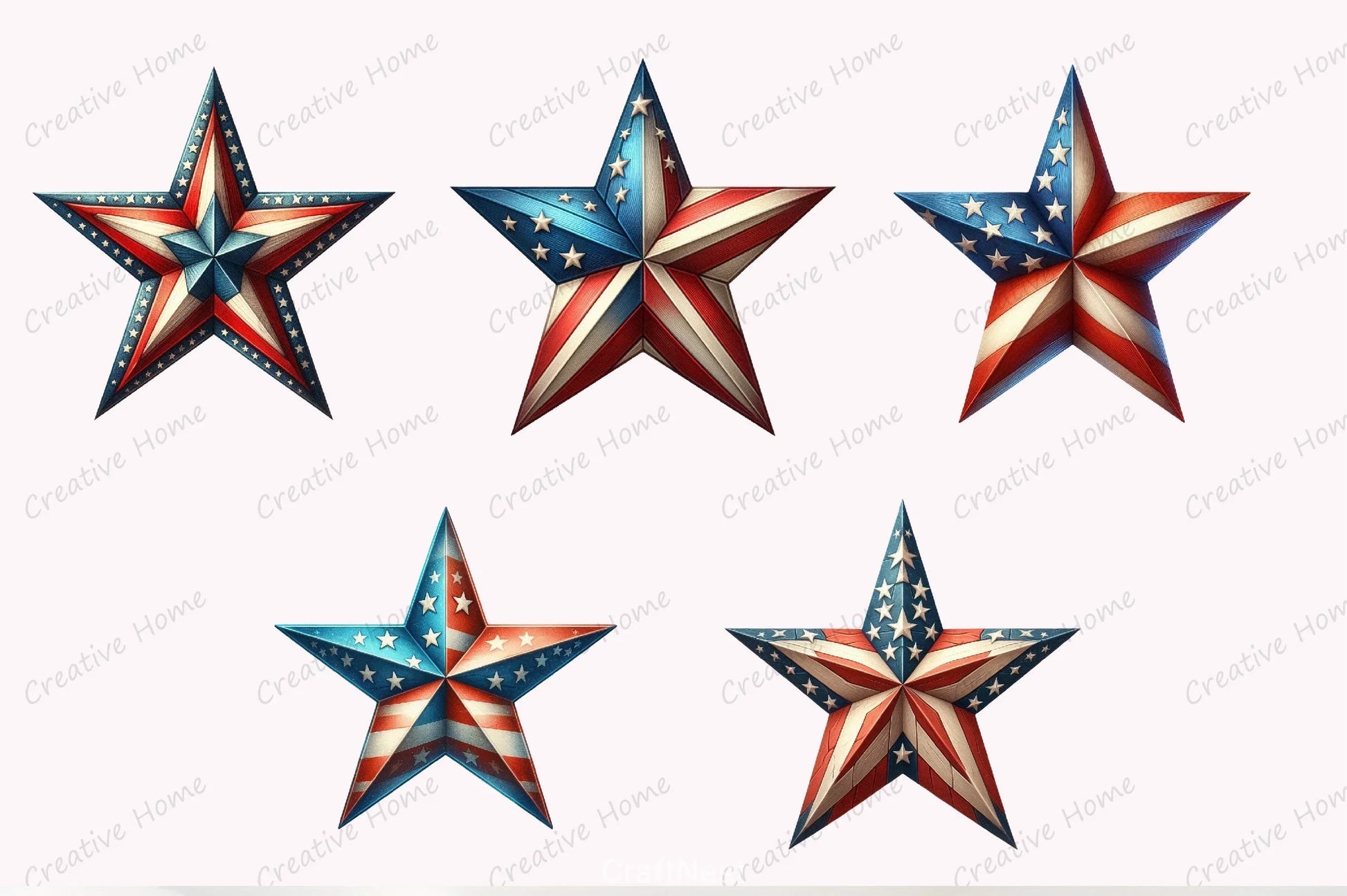 American Patriotic Star Clipart Bundle - CraftNest - Digital Crafting and Art