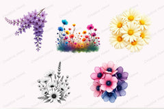 Wildflowers Clipart Bundle 1 - CraftNest - Digital Crafting and Art