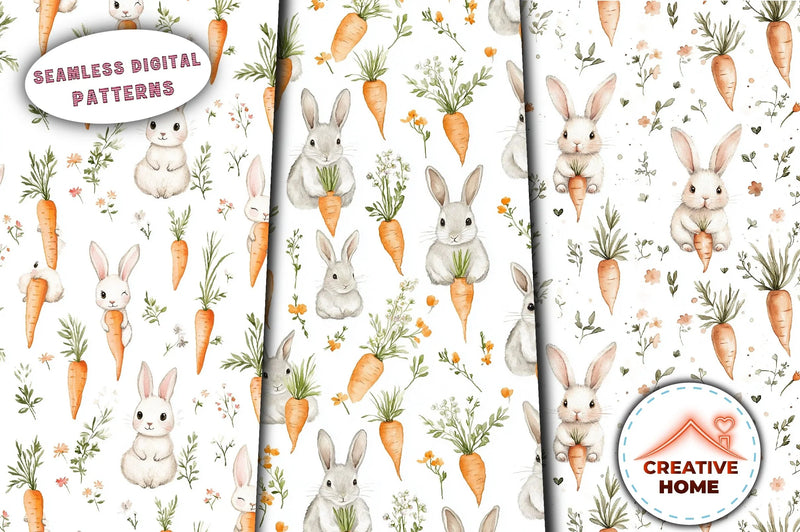 Easter Rabbits Carrots Clipart Bundle - CraftNest - Digital Crafting and Art