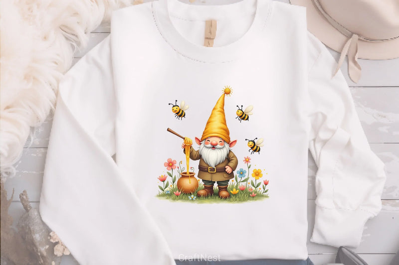 Spring Gnome Bee Clipart Bundle - CraftNest - Digital Crafting and Art