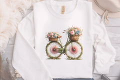 Floral Bicycle Vintage Clipart Bundle - CraftNest - Digital Crafting and Art