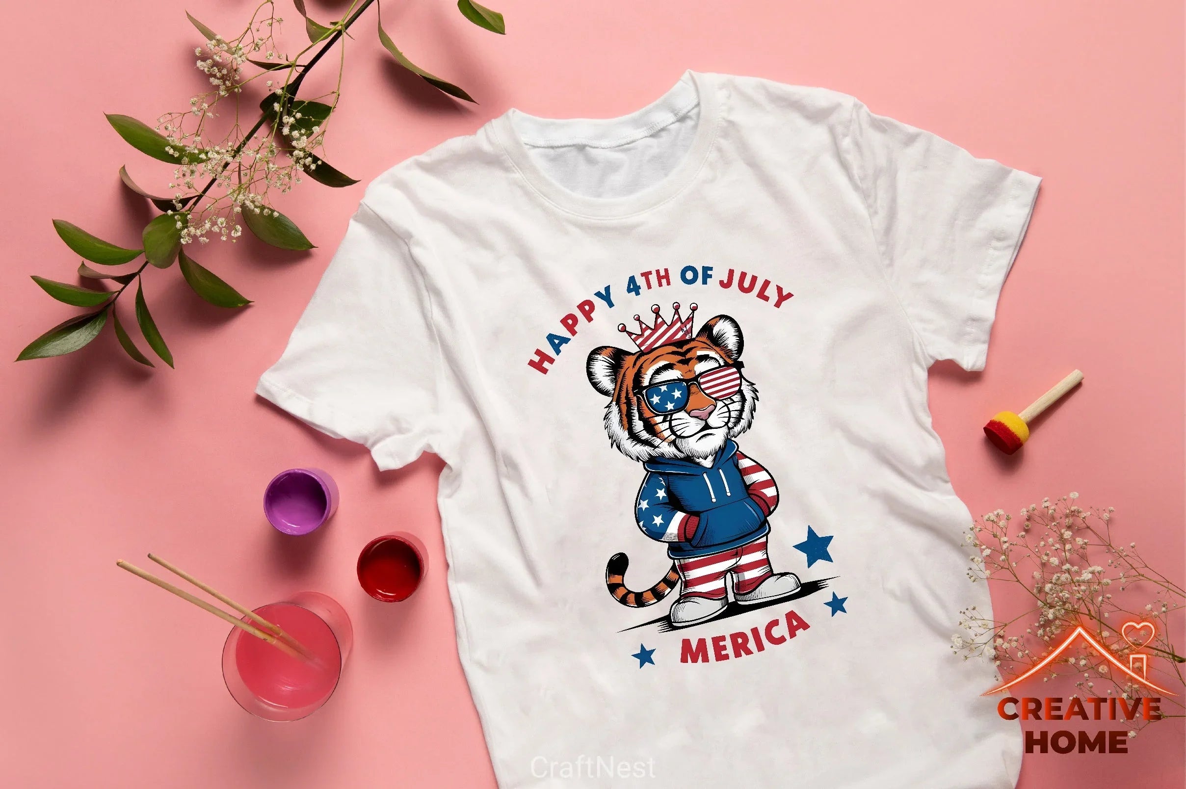 Patriotic Tiger Clipart Bundle - CraftNest - Digital Crafting and Art