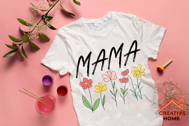 Floral Mama Retro Flowers SVG Bundle - CraftNest - Digital Crafting and Art