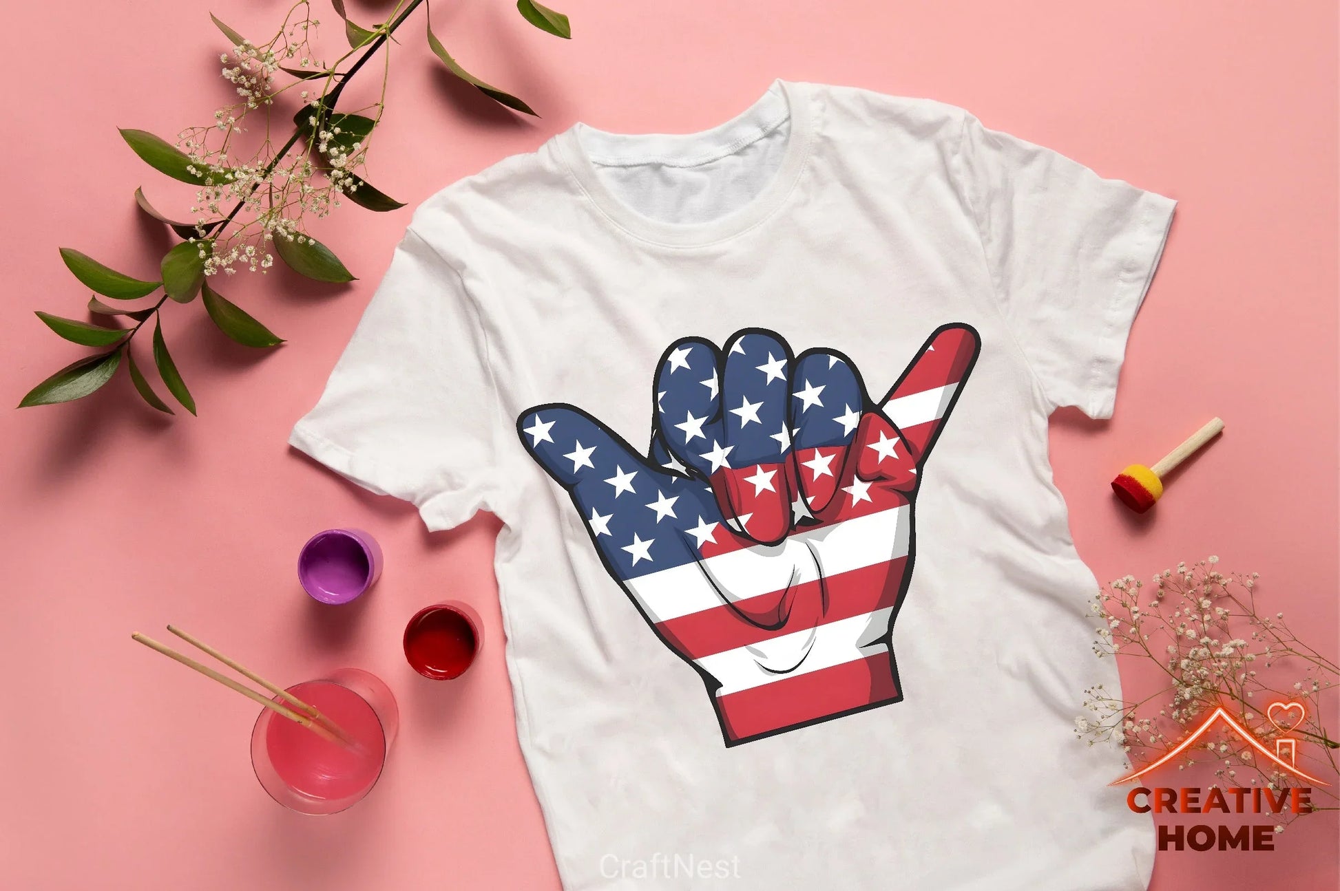 Patriotic Shaka Hand Sign Clipart Bundle - CraftNest - Digital Crafting and Art