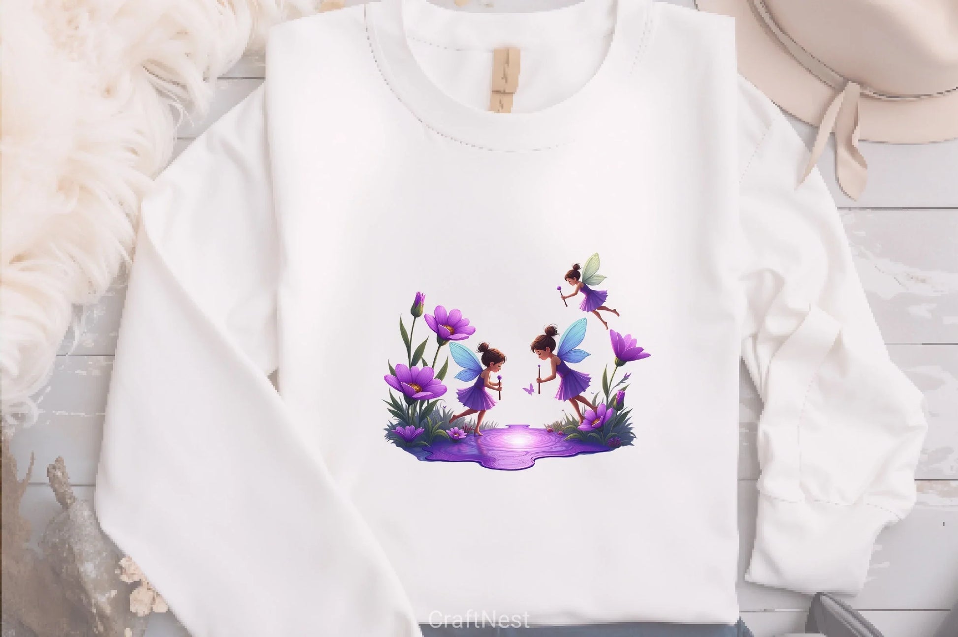 Enchanted Purple Fairies Garden Clipart Bundle - CraftNest - Digital Crafting and Art