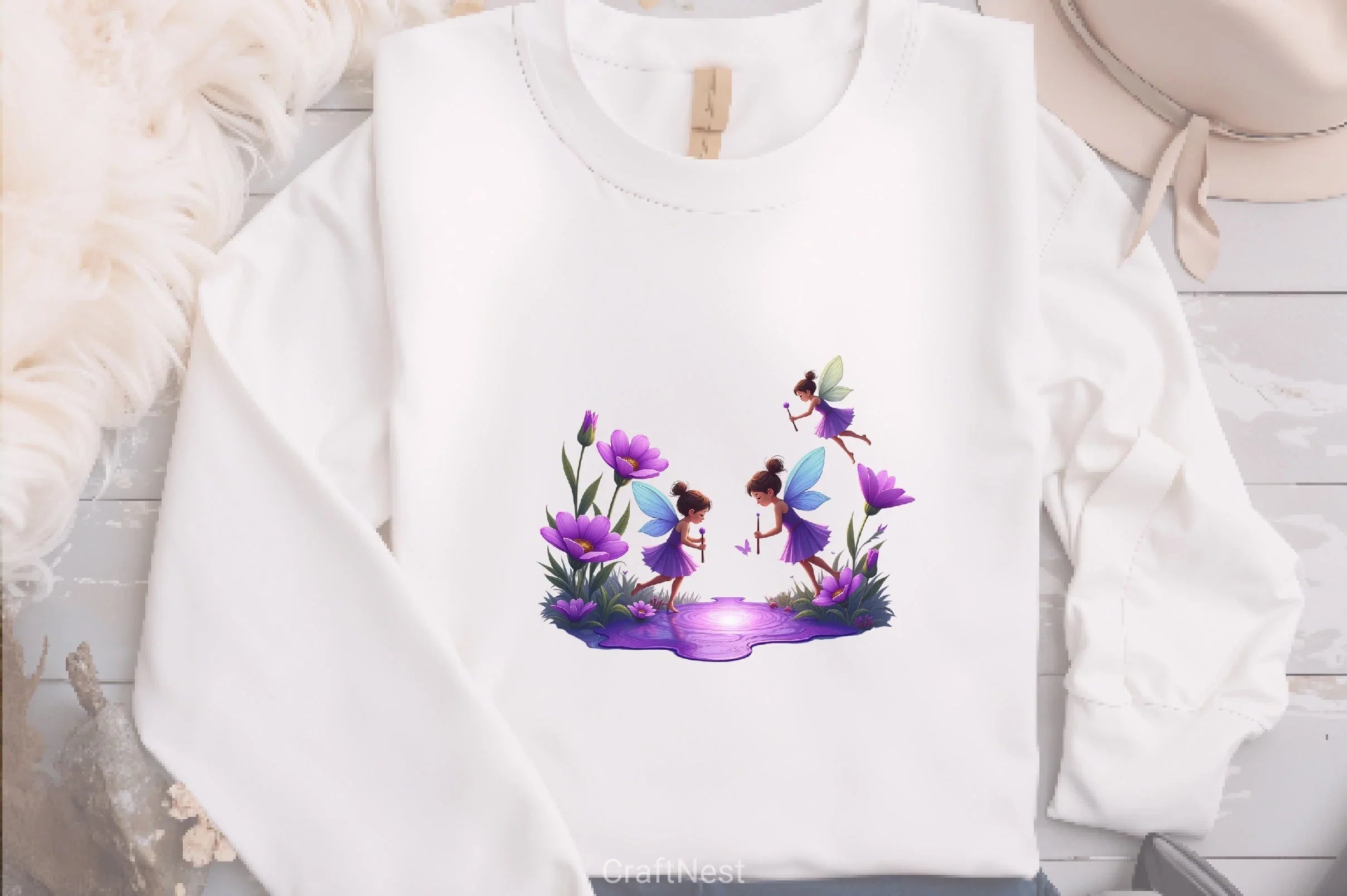 Enchanted Purple Fairies Garden Clipart Bundle - CraftNest - Digital Crafting and Art