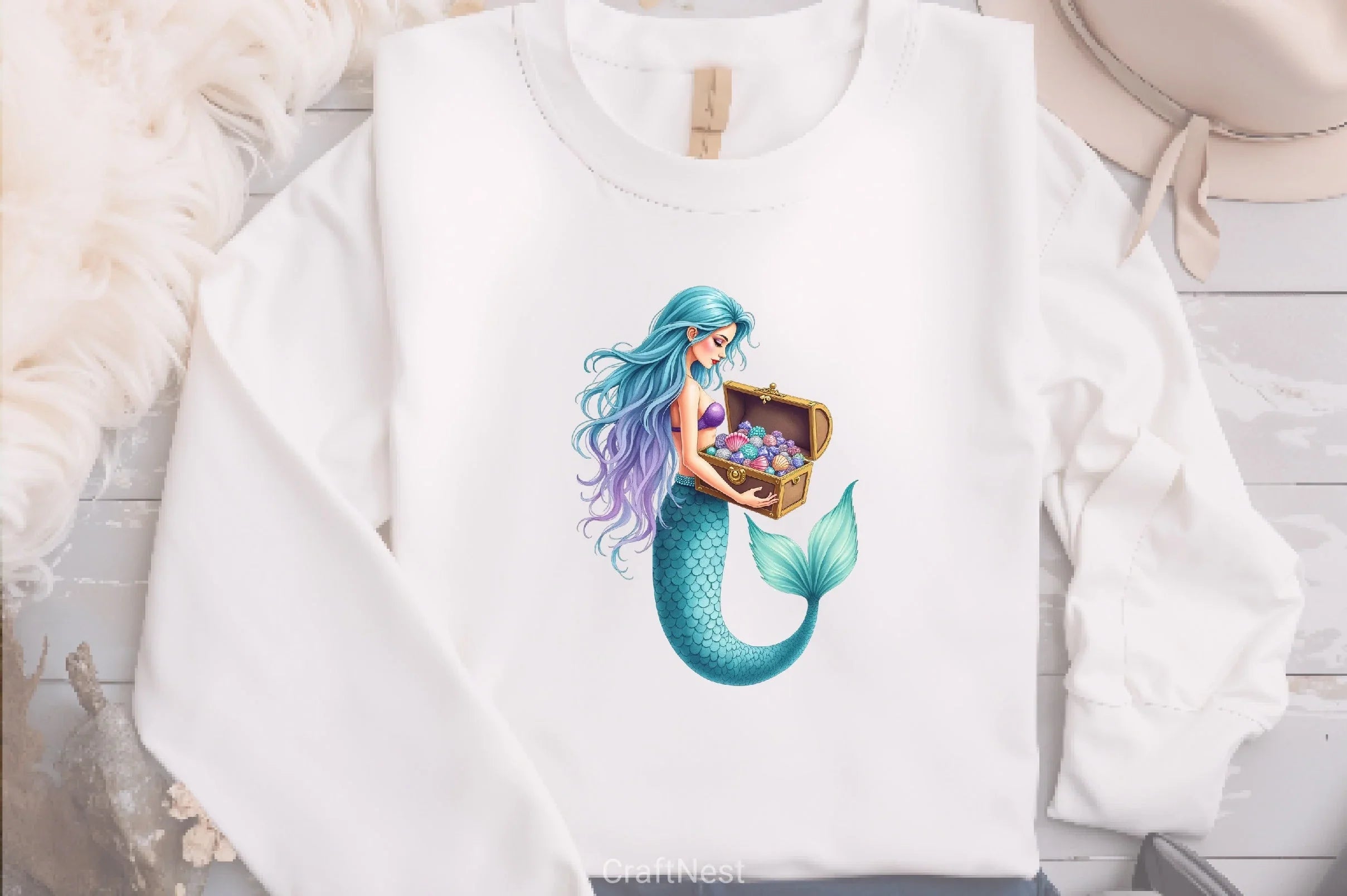 Summer Mermaid Clipart Bundle 3 - CraftNest - Digital Crafting and Art