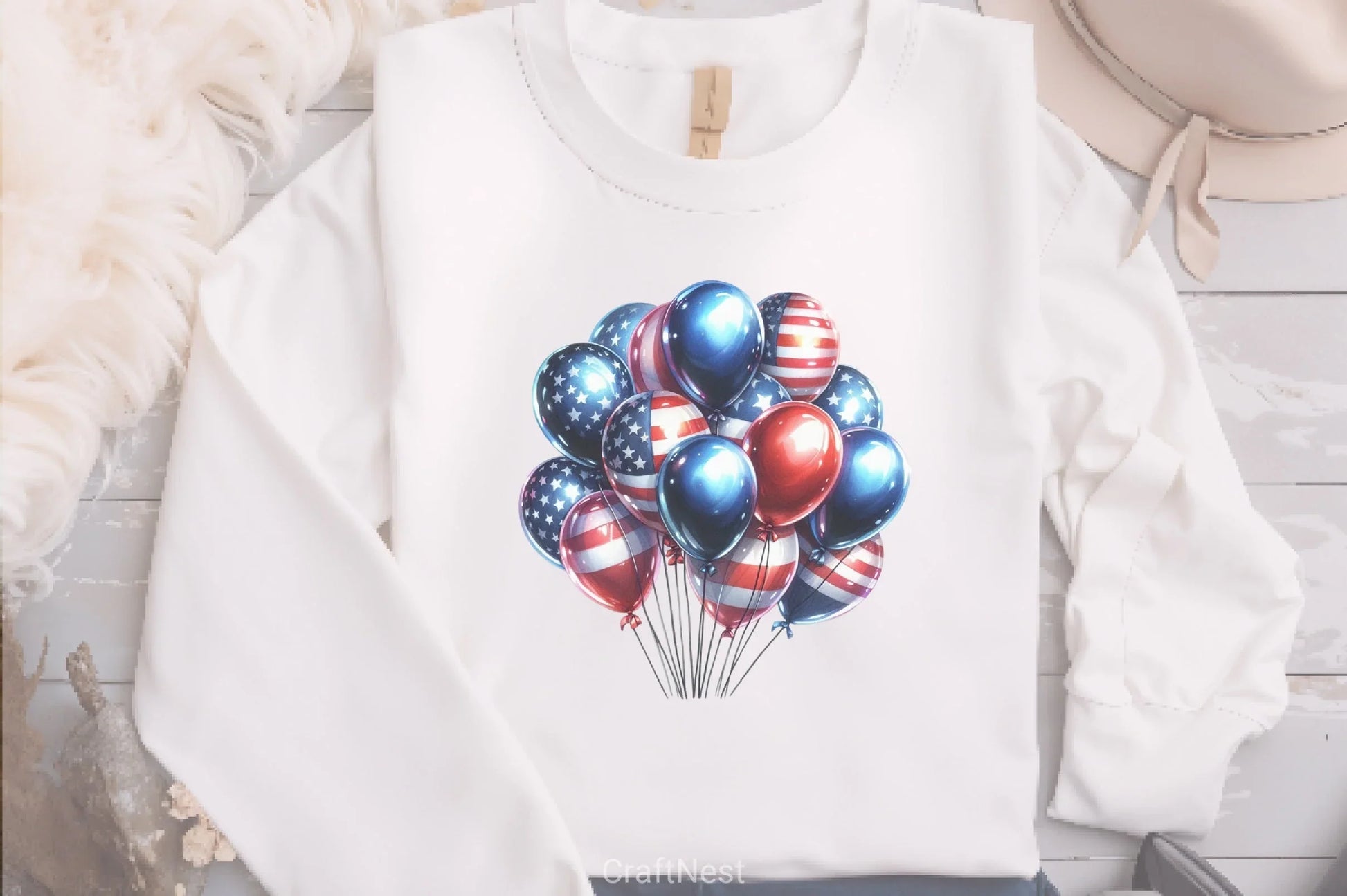 American 4th of July Party Balloons Clipart Bundle - CraftNest - Digital Crafting and Art