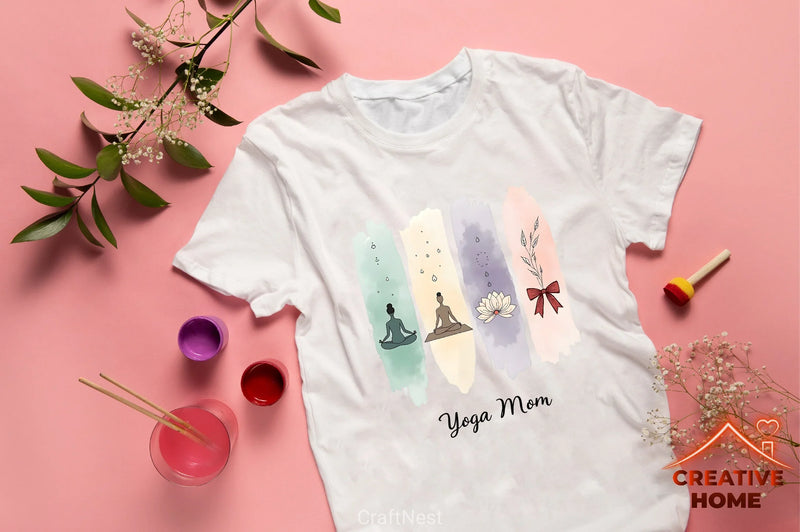 Yoga Mom Brushstrokes Clipart Bundle - CraftNest - Digital Crafting and Art