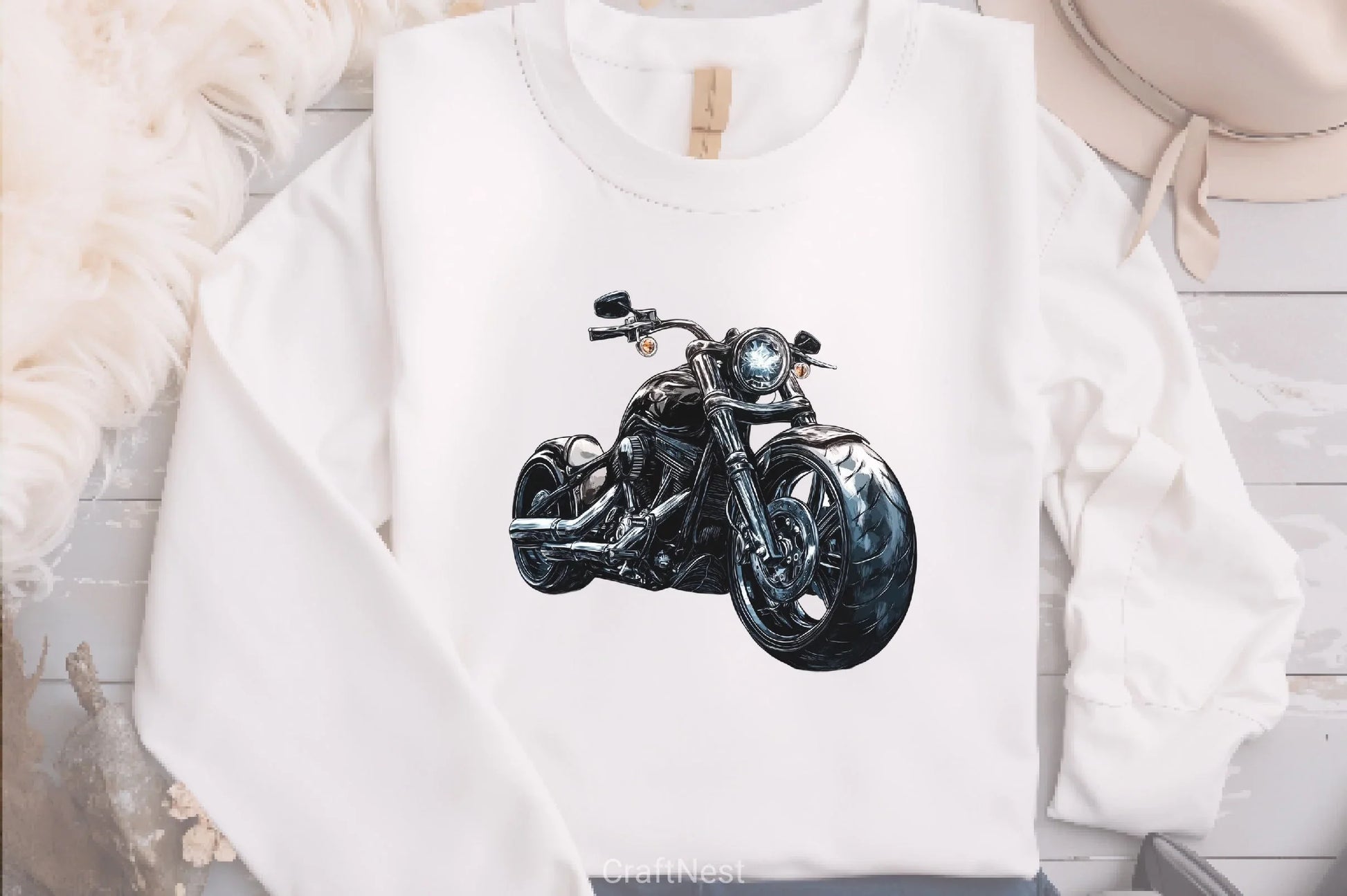 Cruiser Motorcycle Clipart Bundle - CraftNest - Digital Crafting and Art