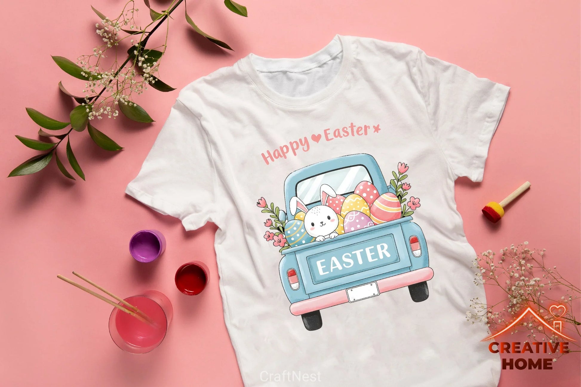 Easter Bunny Truck Clipart Bundle 1 - CraftNest - Digital Crafting and Art