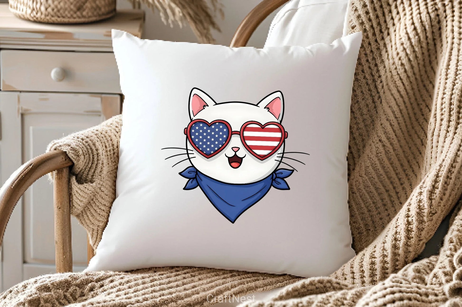 Patriotic Cat 4th July Clipart Bundle - CraftNest - Digital Crafting and Art