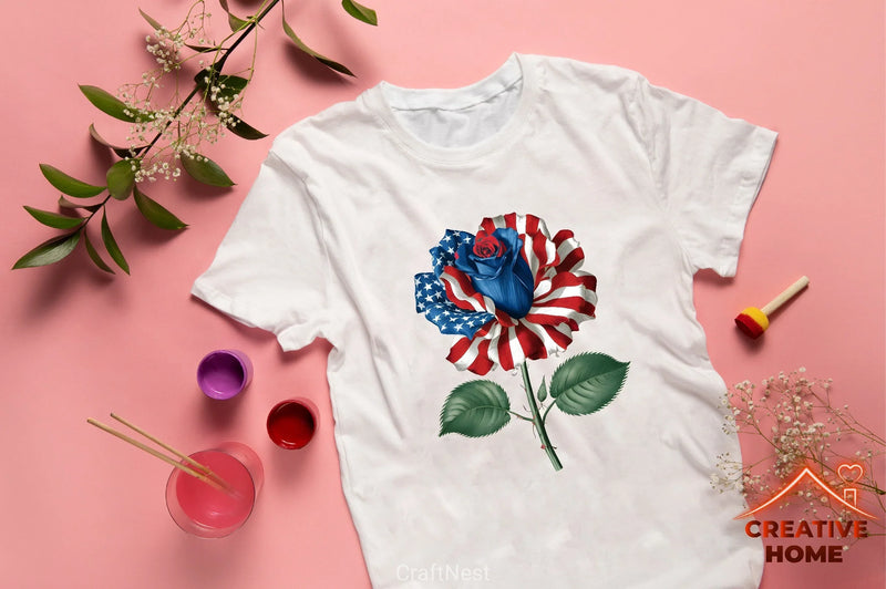 Patriotic Rose 4th of July Clipart Bundle - CraftNest - Digital Crafting and Art