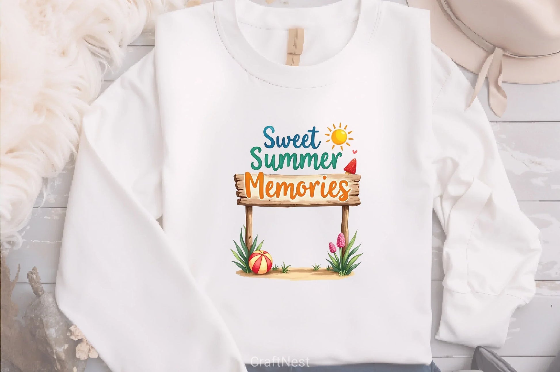 Summer Wooden Sing Clipart Bundle - CraftNest - Digital Crafting and Art