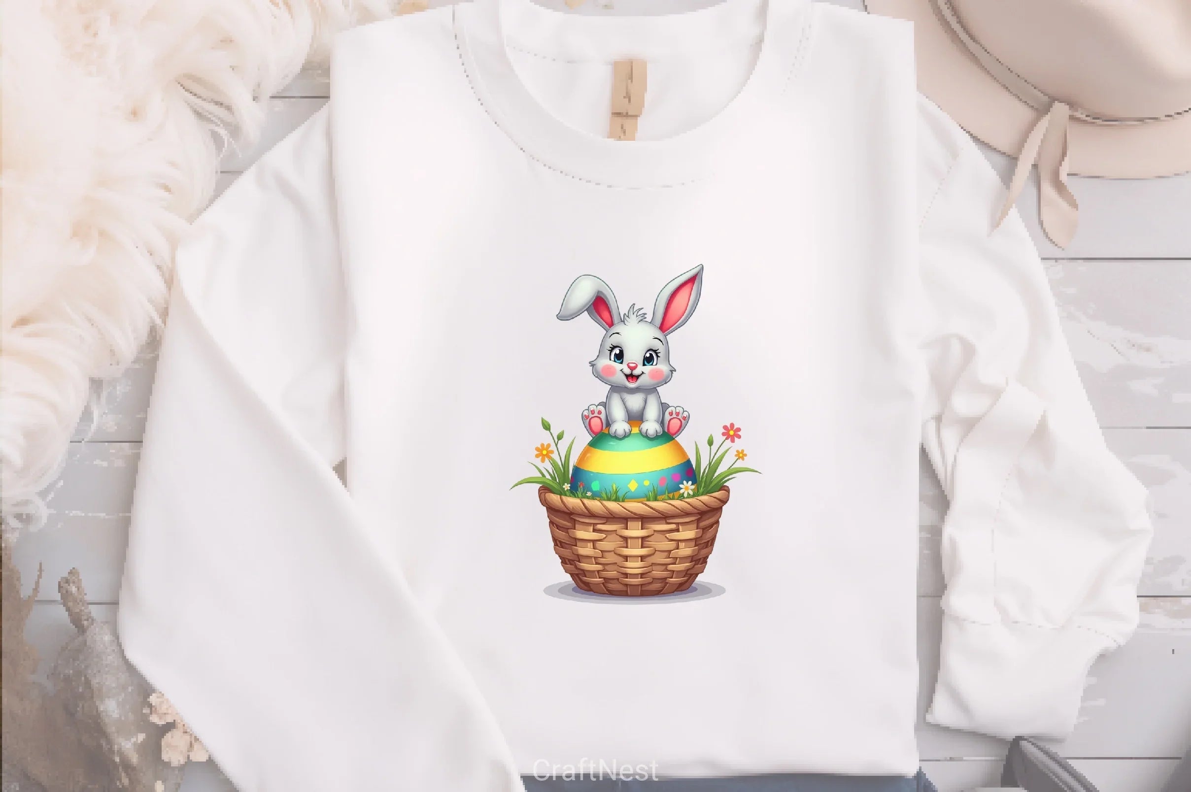 Easter Bunny Basket Clipart Bundle 3 - CraftNest - Digital Crafting and Art