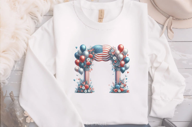 Memorial Day Balloon Arch Clipart Bundle - CraftNest - Digital Crafting and Art