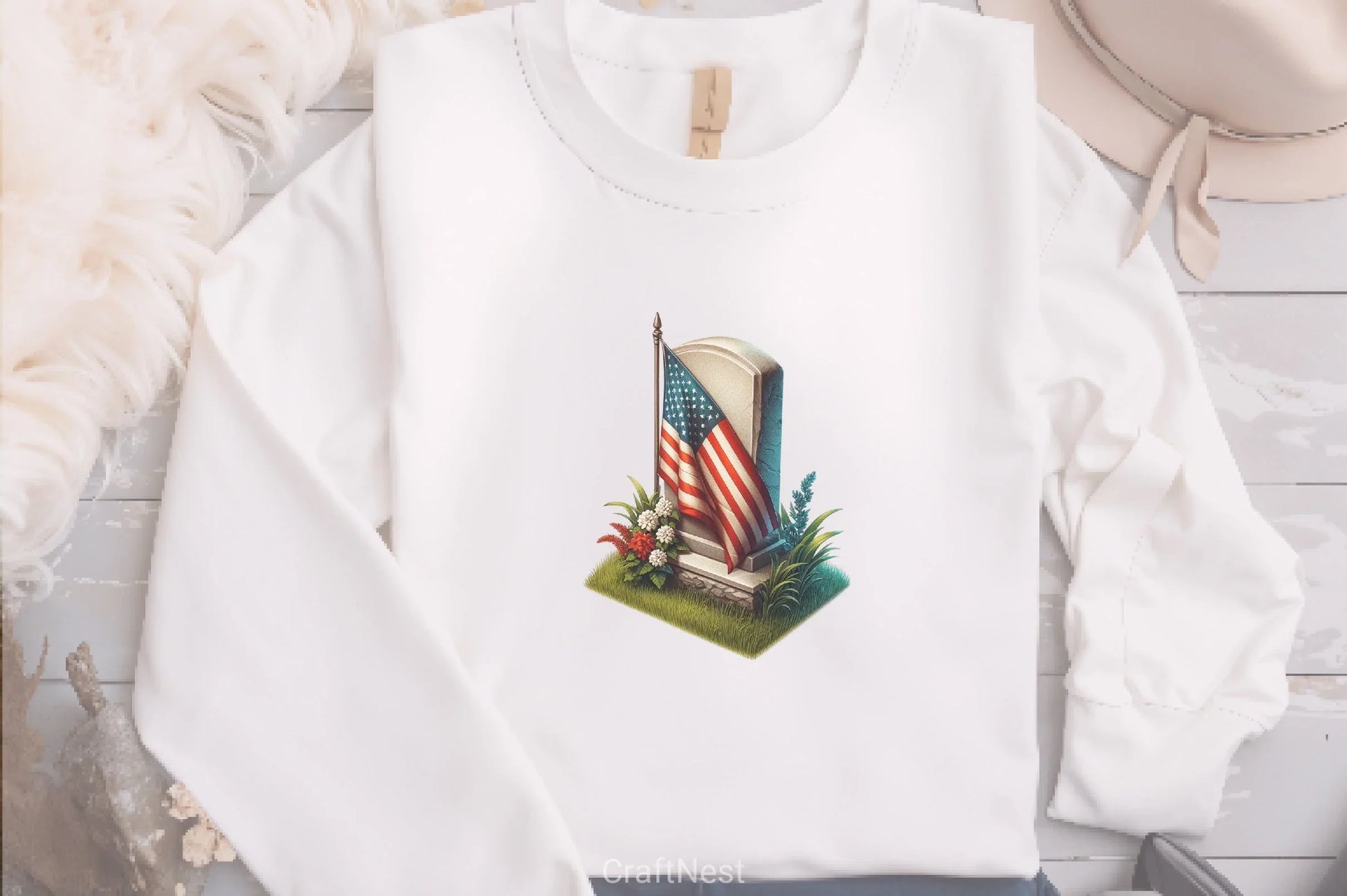 Memorial Day Flag Grave Clipart Bundle - CraftNest - Digital Crafting and Art