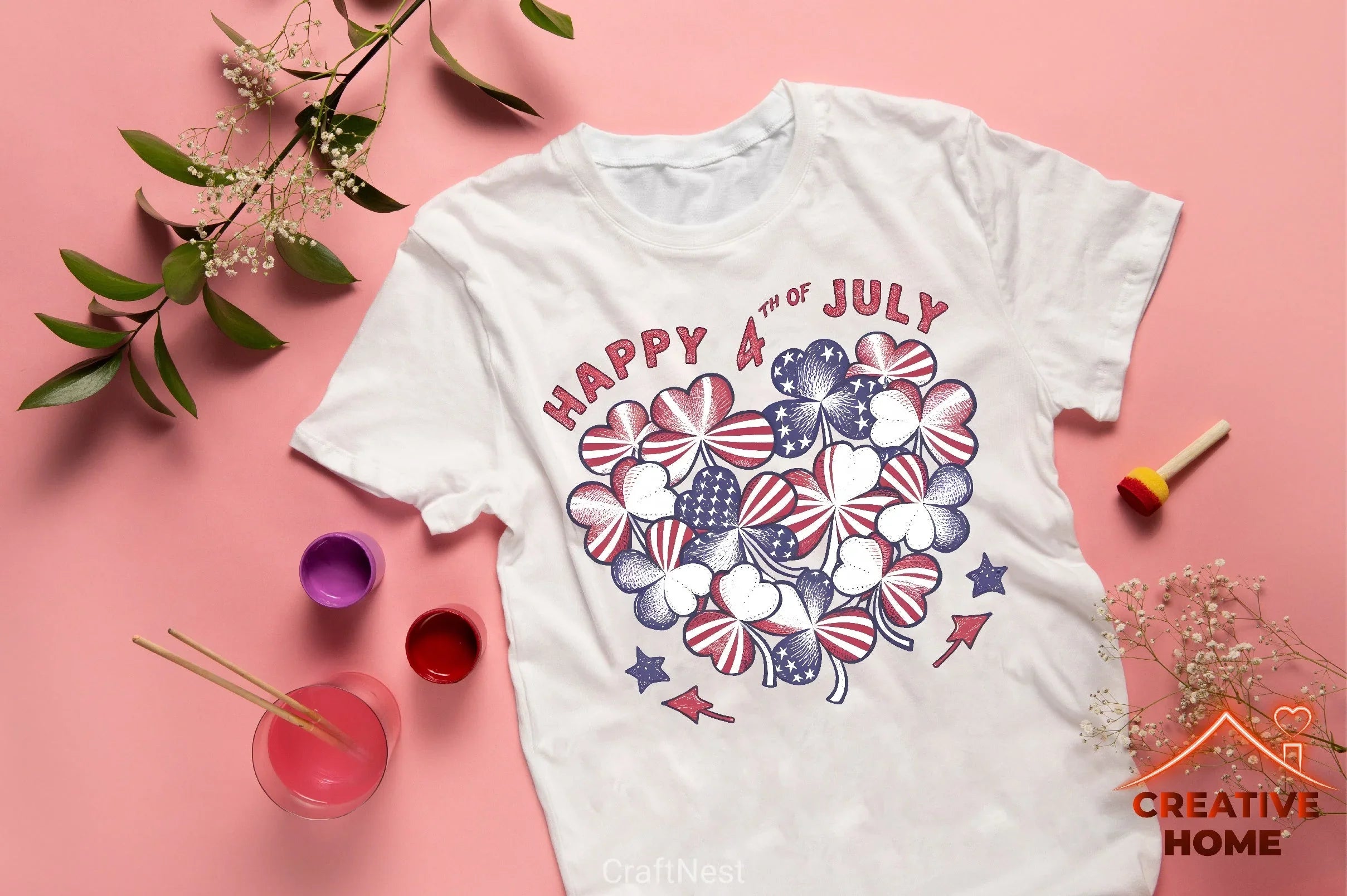 Patriotic Shamrock Heart Clipart Bundle - CraftNest - Digital Crafting and Art