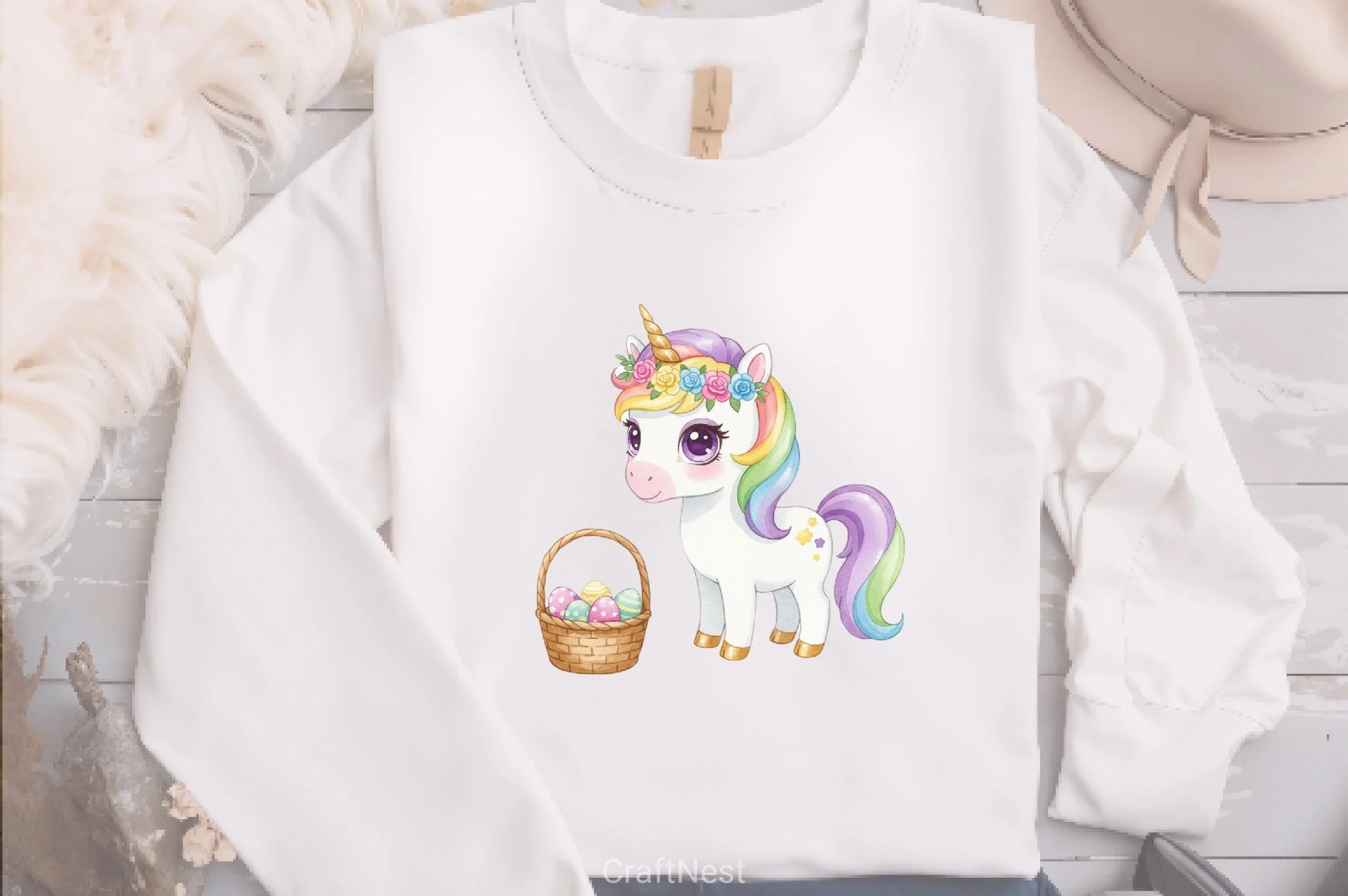 Unicorn Easter Basket Clipart Bundle - CraftNest - Digital Crafting and Art