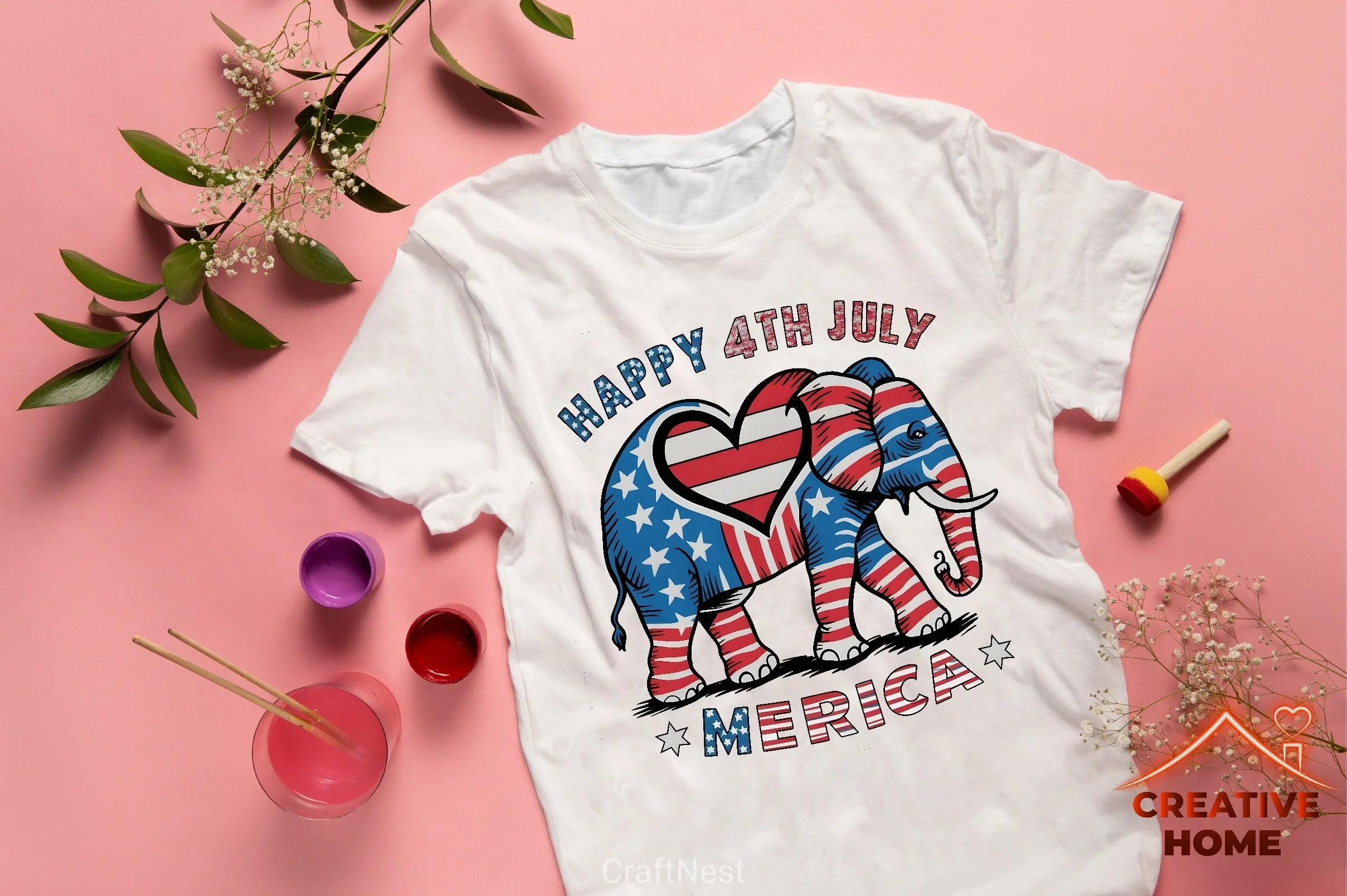 Patriotic Elephant Heart Clipart Bundle 2 - CraftNest - Digital Crafting and Art