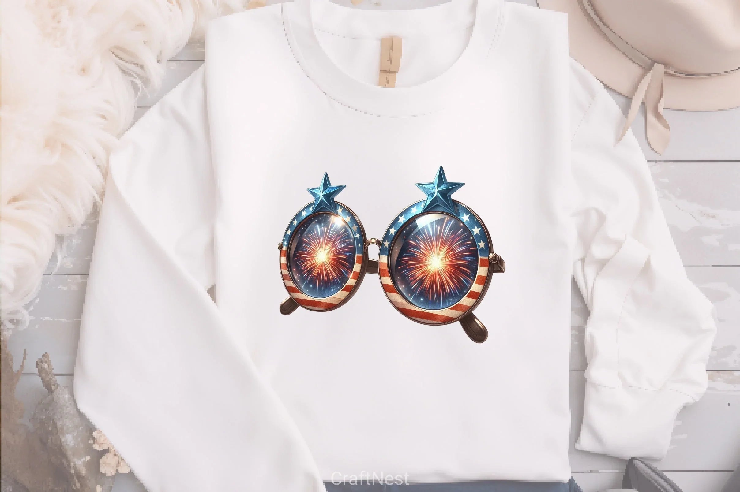 American 4th July Patriotic Glasses Clipart Bundle - CraftNest - Digital Crafting and Art