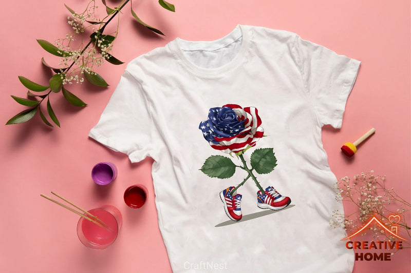Patriotic Rose Running Shoes Clipart Bundle - CraftNest - Digital Crafting and Art