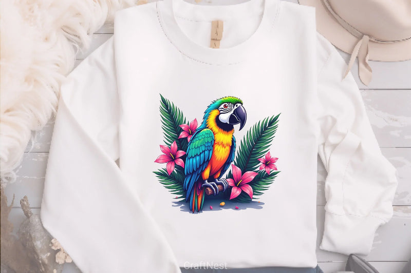 Summer Parrot Clipart Bundle 33 - CraftNest - Digital Crafting and Art