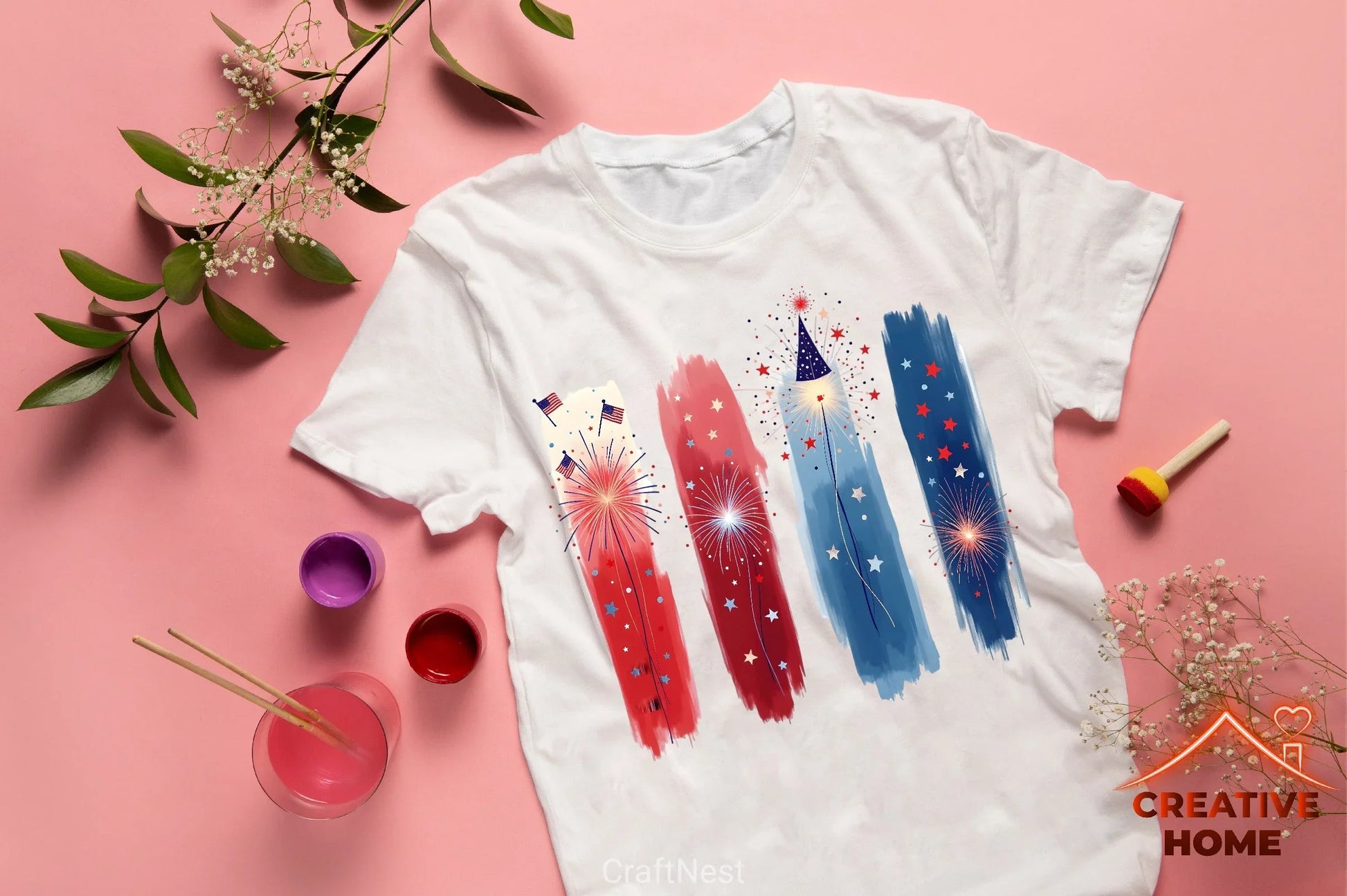 Patriotic Day Brushstrokes Clipart Bundle - CraftNest - Digital Crafting and Art