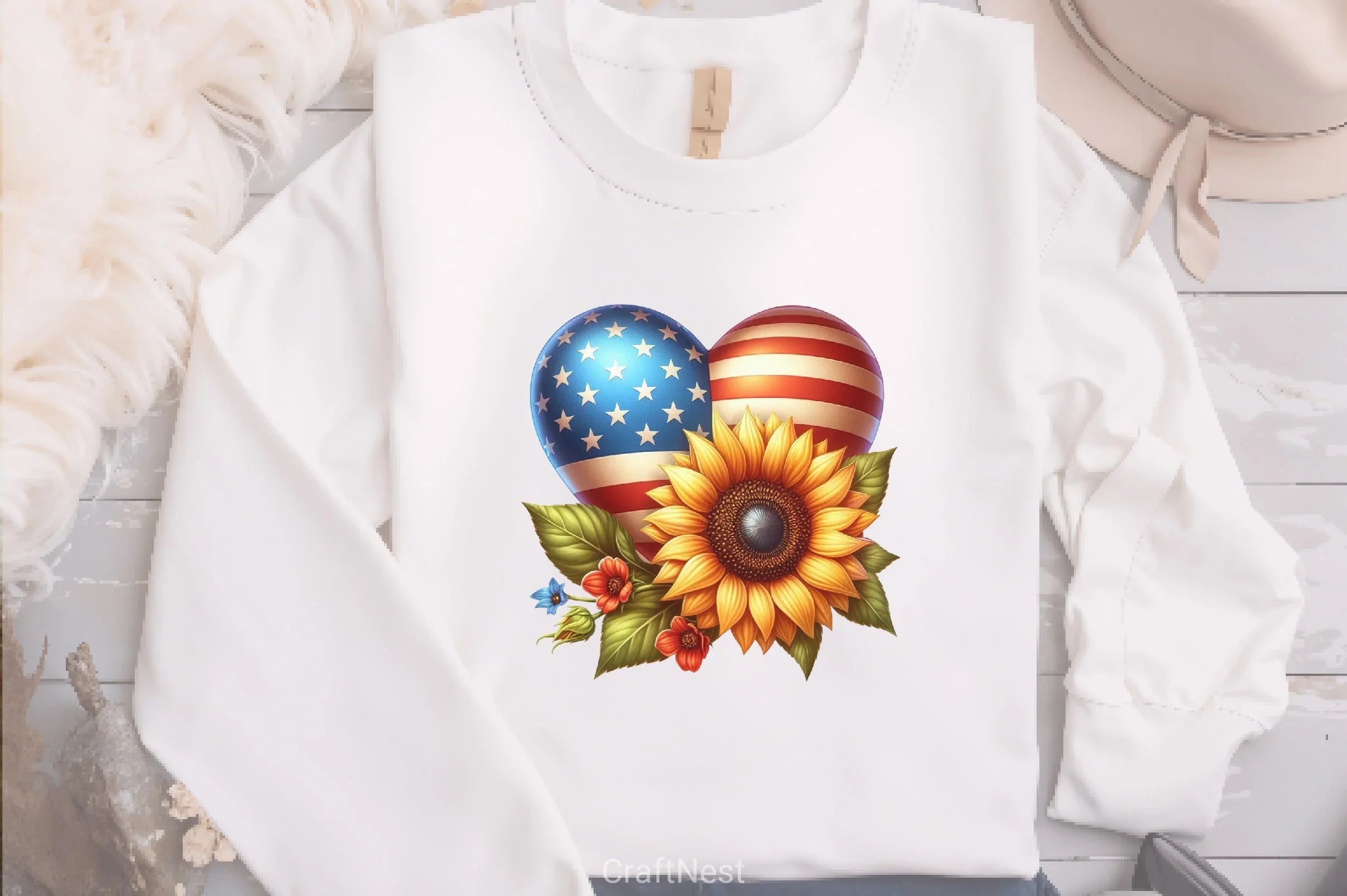 Sunflowers 4th of July Clipart Bundle 2 - CraftNest - Digital Crafting and Art