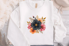 Black Bloom Floral Clipart Bundle - CraftNest - Digital Crafting and Art