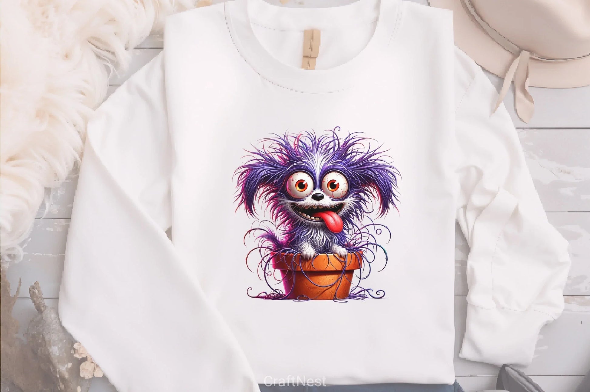 Whimsical Puppy in Flowerpot Clipart Bundle - CraftNest - Digital Crafting and Art