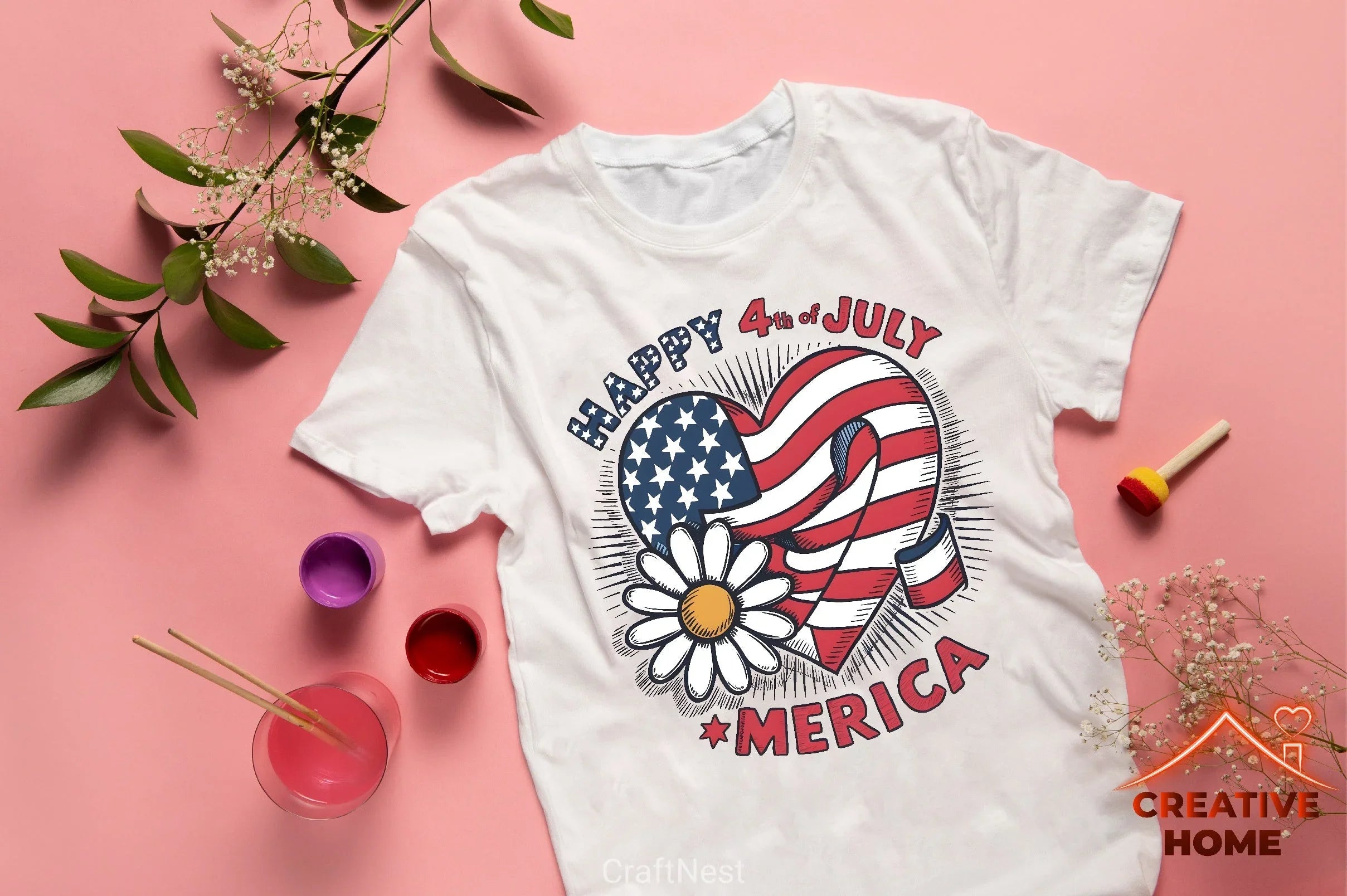 Patriotic Heart & Daisy Clipart Bundle - CraftNest - Digital Crafting and Art