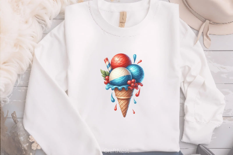 4th of July Candy Ice Cream Clipart Bundle - CraftNest - Digital Crafting and Art