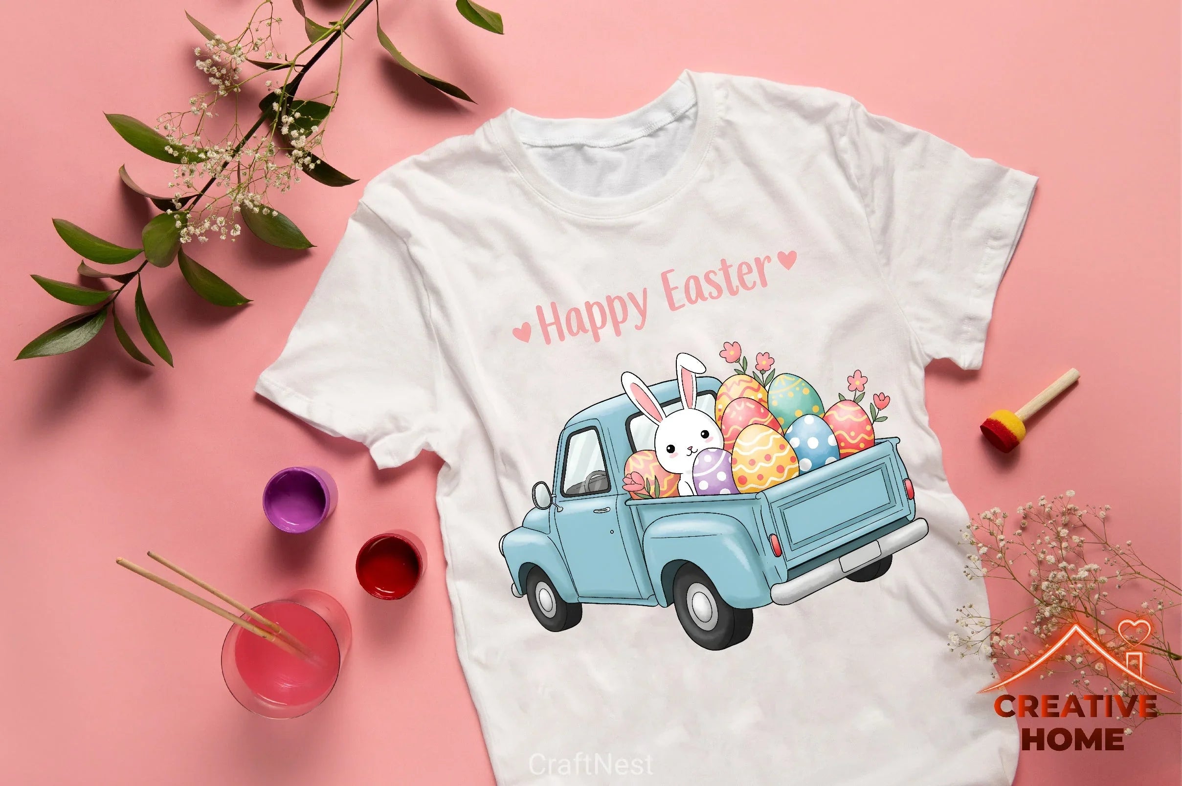 Easter Bunny Truck Clipart Bundle 7 - CraftNest - Digital Crafting and Art