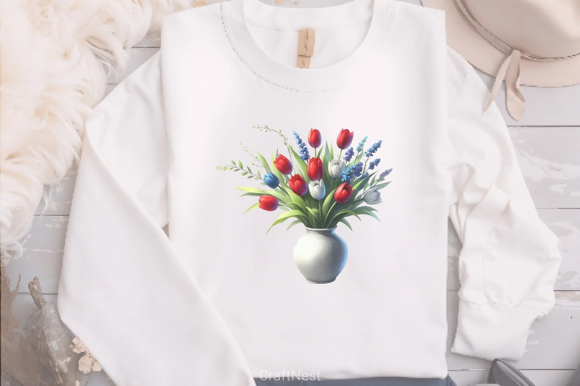 American Flag Flower Bouquet Clipart Bundle - CraftNest - Digital Crafting and Art