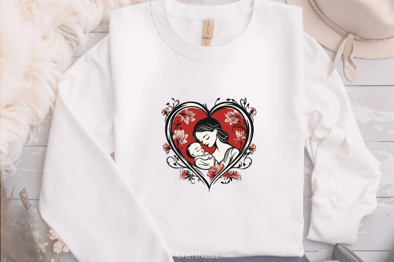 Mother & Child Heart Clipart Bundle - CraftNest - Digital Crafting and Art