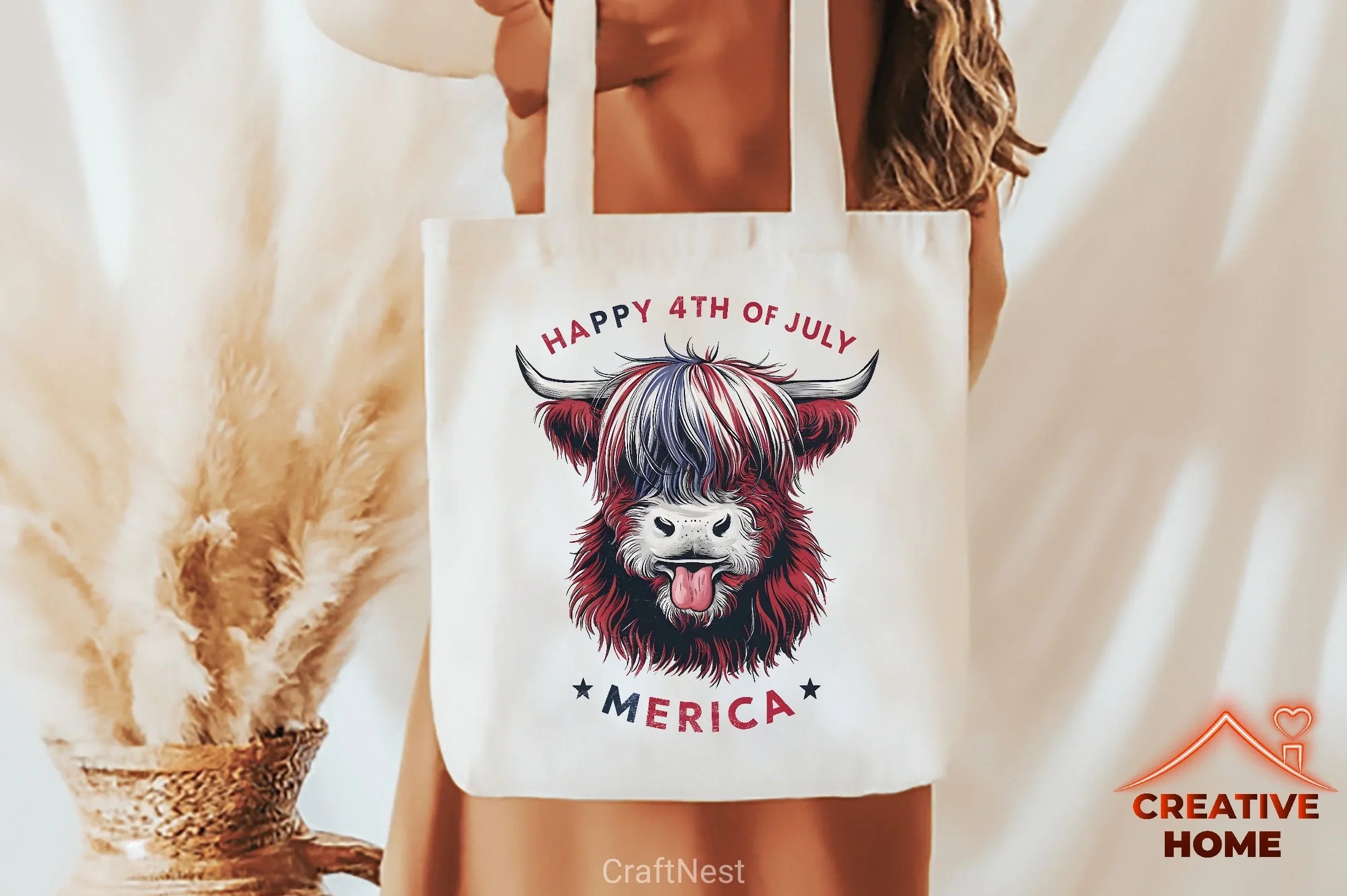 Patriotic Highland Cow Clipart Bundle 6 - CraftNest - Digital Crafting and Art