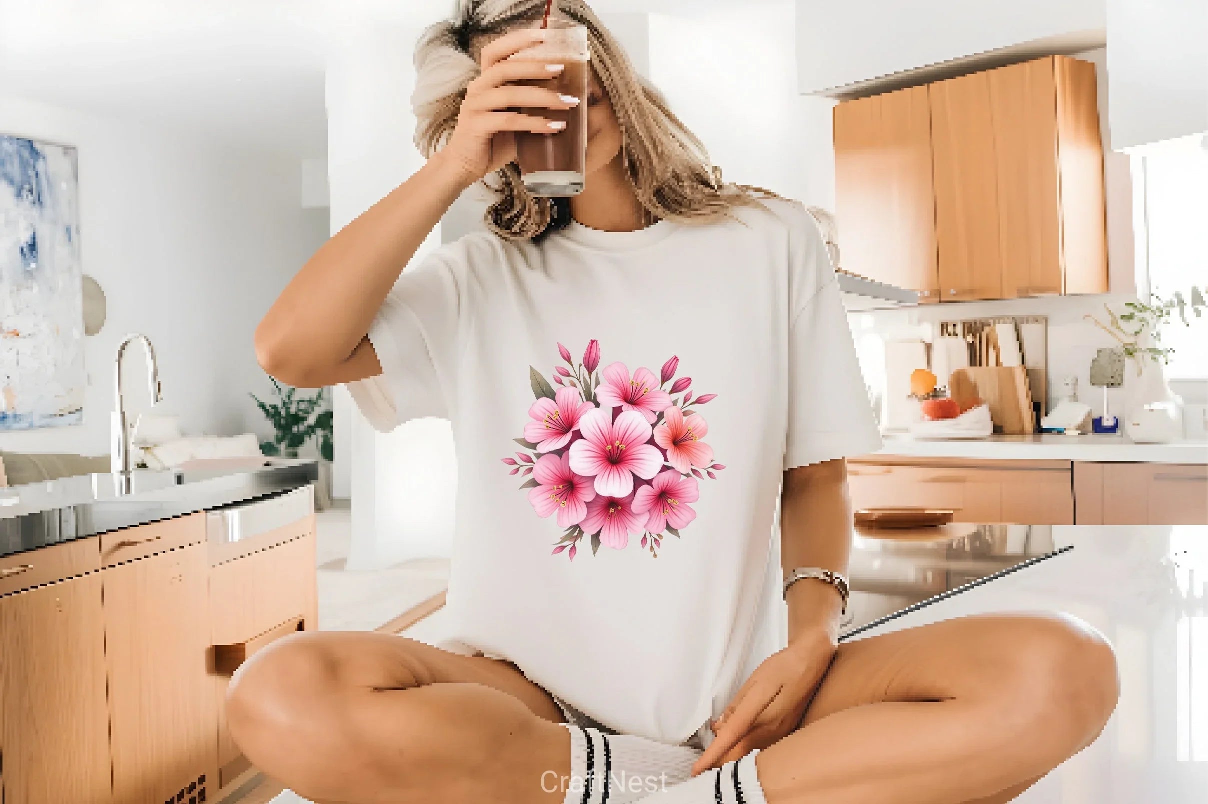 Pink Dreamy Floral Clipart Bundle - CraftNest - Digital Crafting and Art