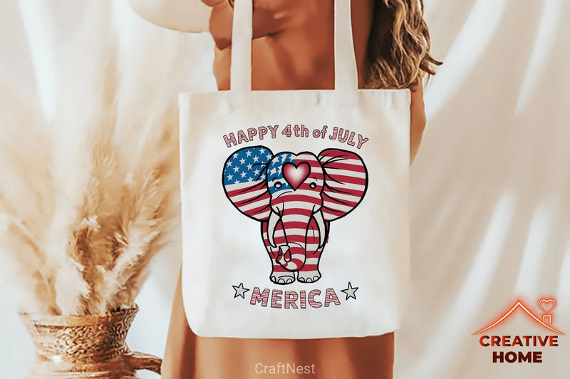Patriotic Elephant Heart Clipart Bundle 1 - CraftNest - Digital Crafting and Art