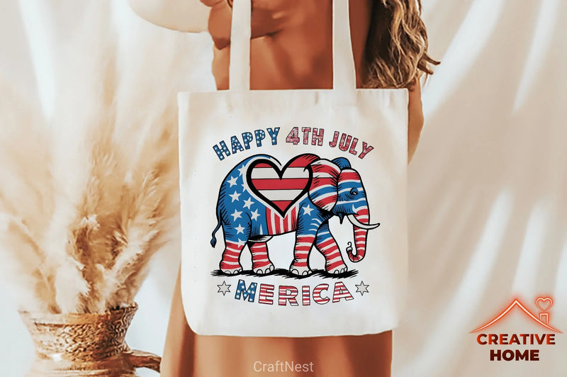 Patriotic Elephant Heart Clipart Bundle 2 - CraftNest - Digital Crafting and Art