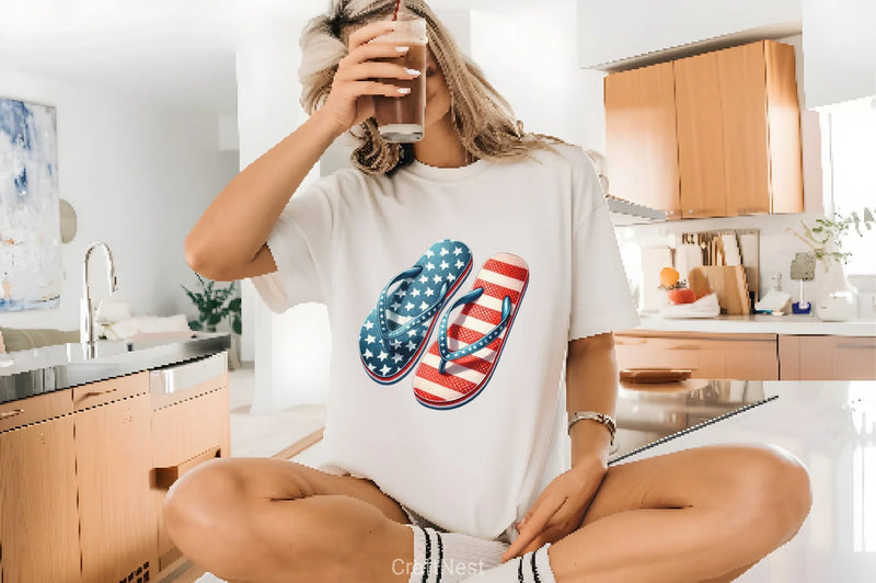 4th of July Flip Flops Clipart Bundle - CraftNest - Digital Crafting and Art