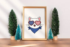 Patriotic Cat 4th July Clipart Bundle - CraftNest - Digital Crafting and Art