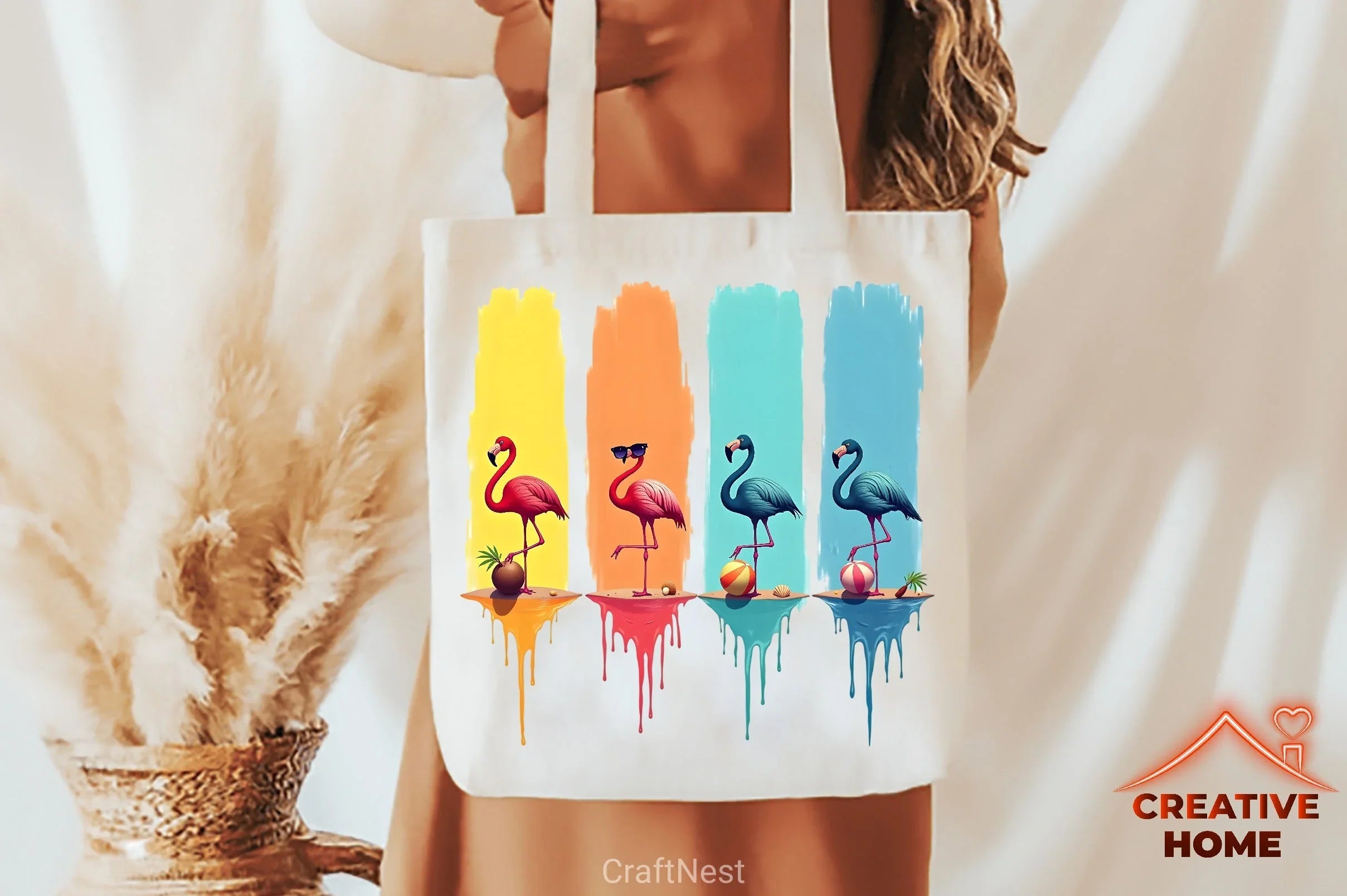 Summer Solstice Flamingos Clipart Bundle - CraftNest - Digital Crafting and Art