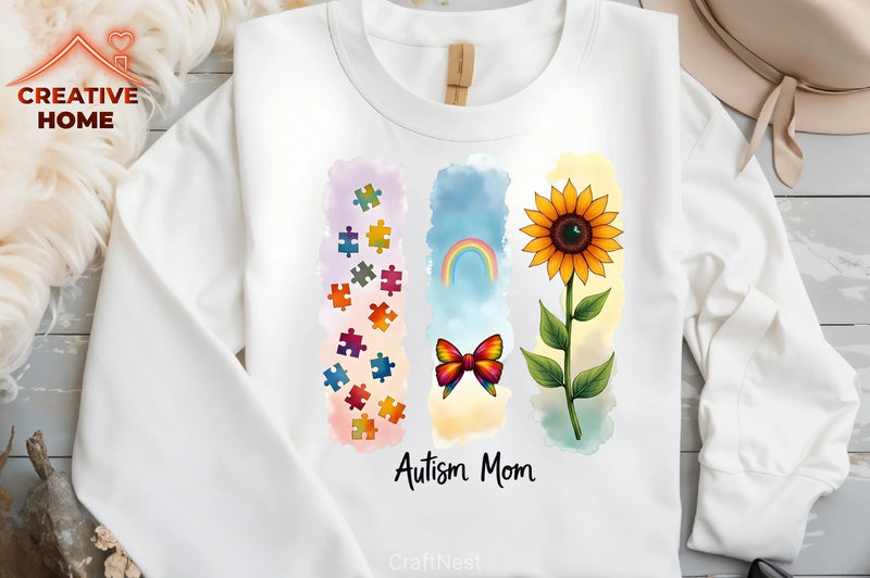 Vibrant Autism Awareness Brushstrokes Bundle - CraftNest - Digital Crafting and Art