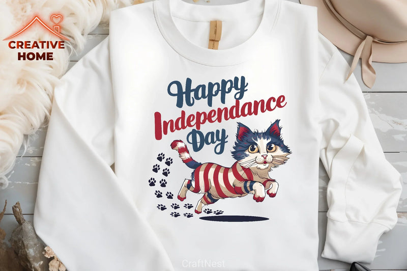 Independence Day Patriotic Cat Clipart Bundle - CraftNest - Digital Crafting and Art