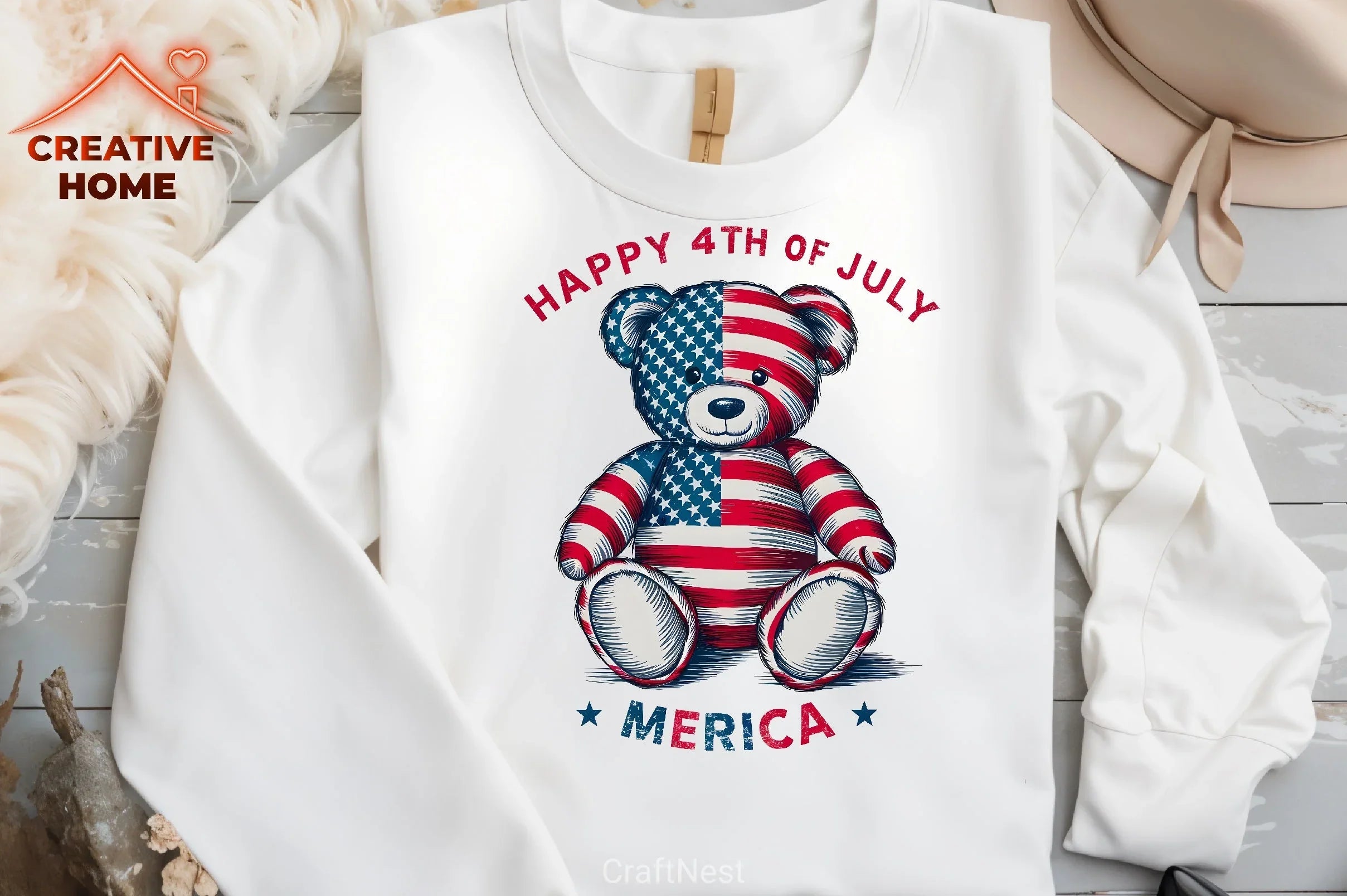 Patriotic Teddy Bear Clipart Bundle - CraftNest - Digital Crafting and Art